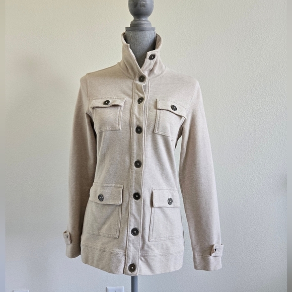 Lucy Four-Pocket Knit Utility Cardigan Sweatshirt Jacket Long Sleeve size Small - Picture 1 of 14